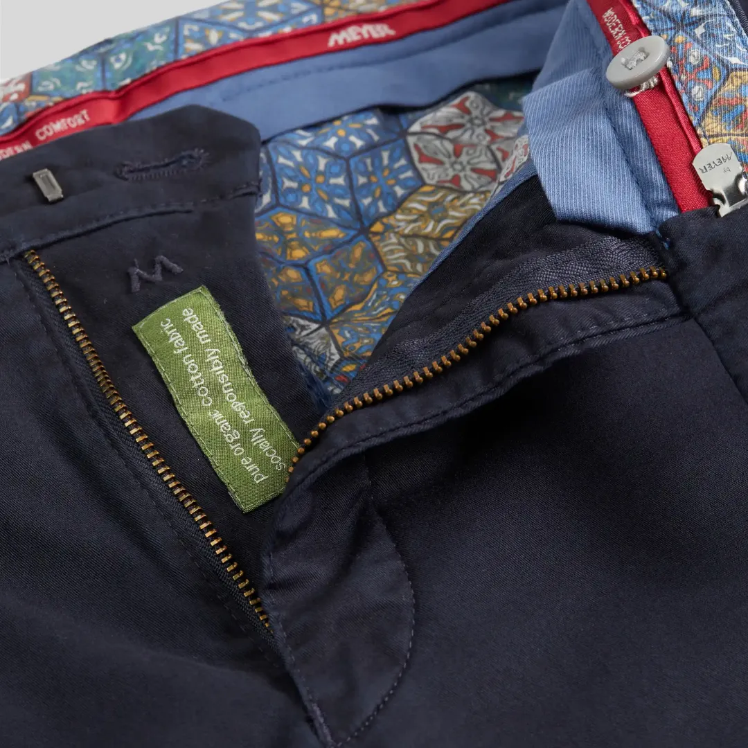 Meyer Bonn Modern Fit Chinos  - Navy