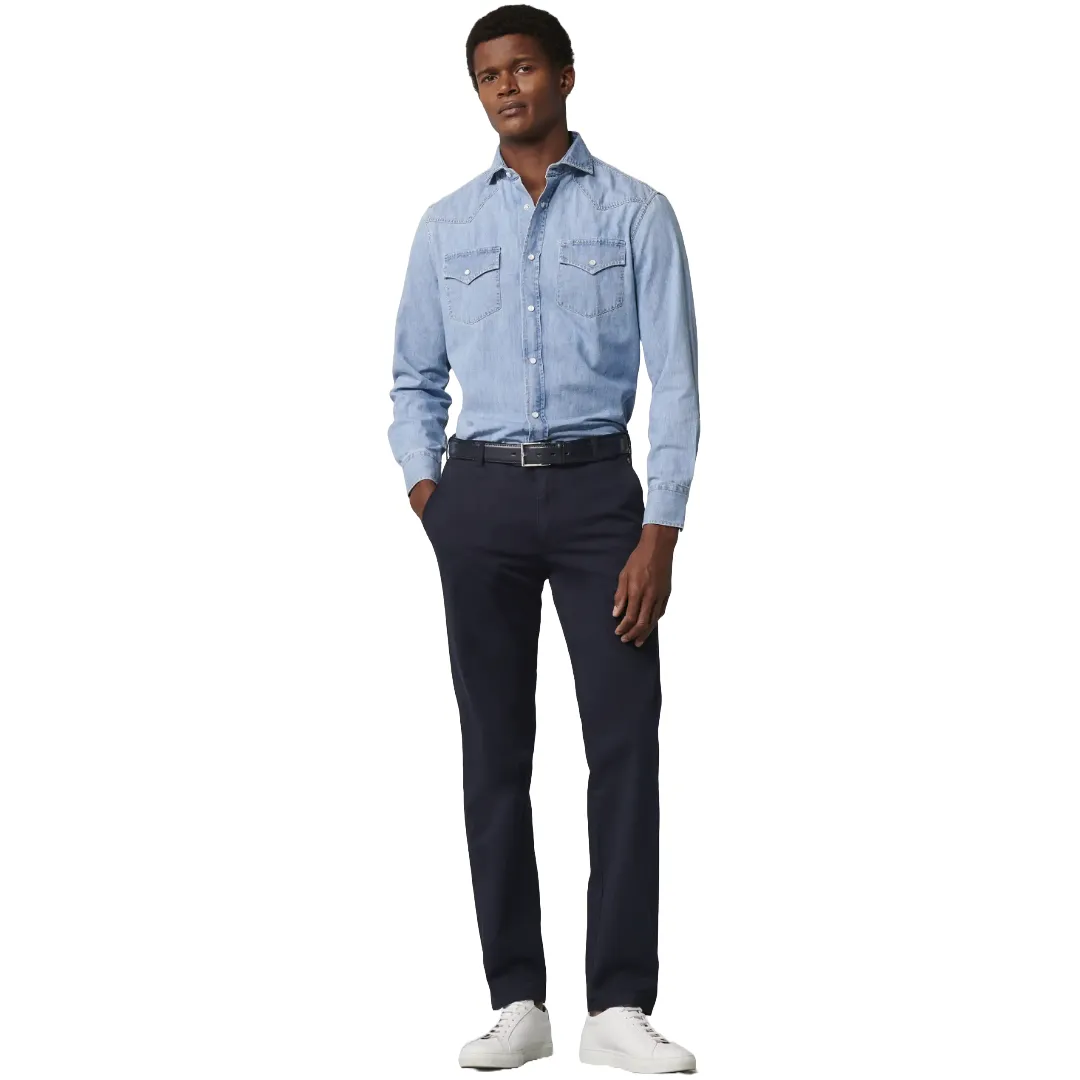 Meyer Bonn Modern Fit Chinos  - Navy
