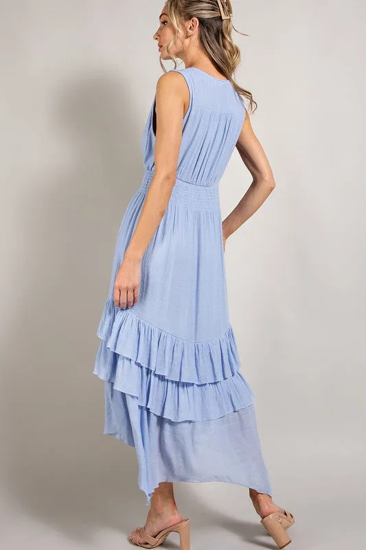 Myla V-Neck Ruffle Maxi Dress