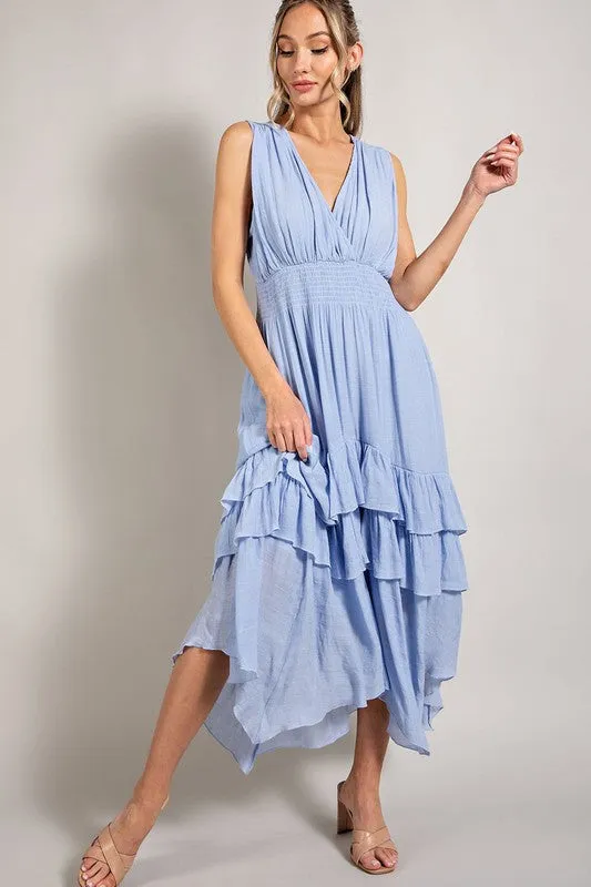 Myla V-Neck Ruffle Maxi Dress