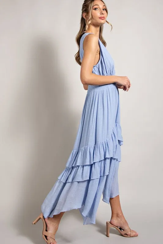Myla V-Neck Ruffle Maxi Dress