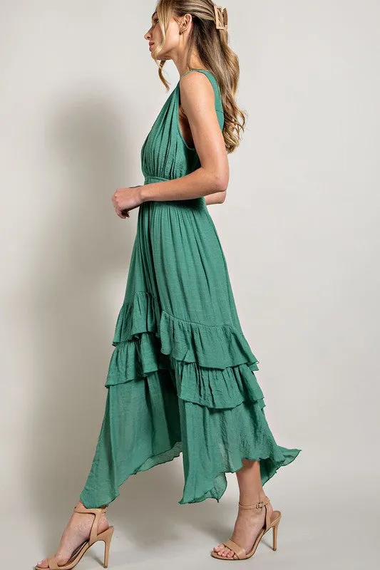 Myla V-Neck Ruffle Maxi Dress