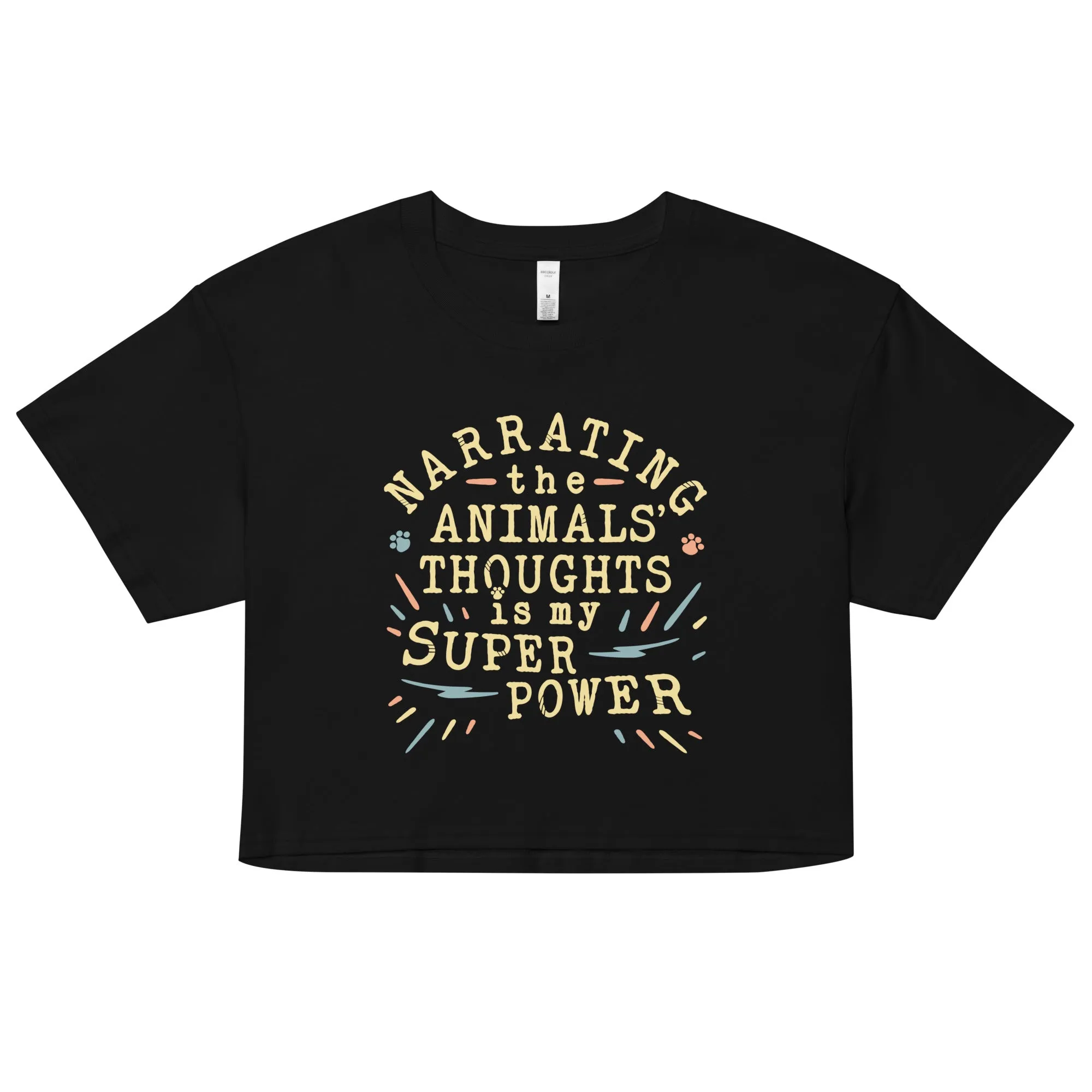 Narrating The Animals Thoughts Women's Crop Tee
