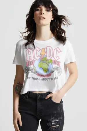 Recycled Karma AC/DC We Salute You Crop Tee