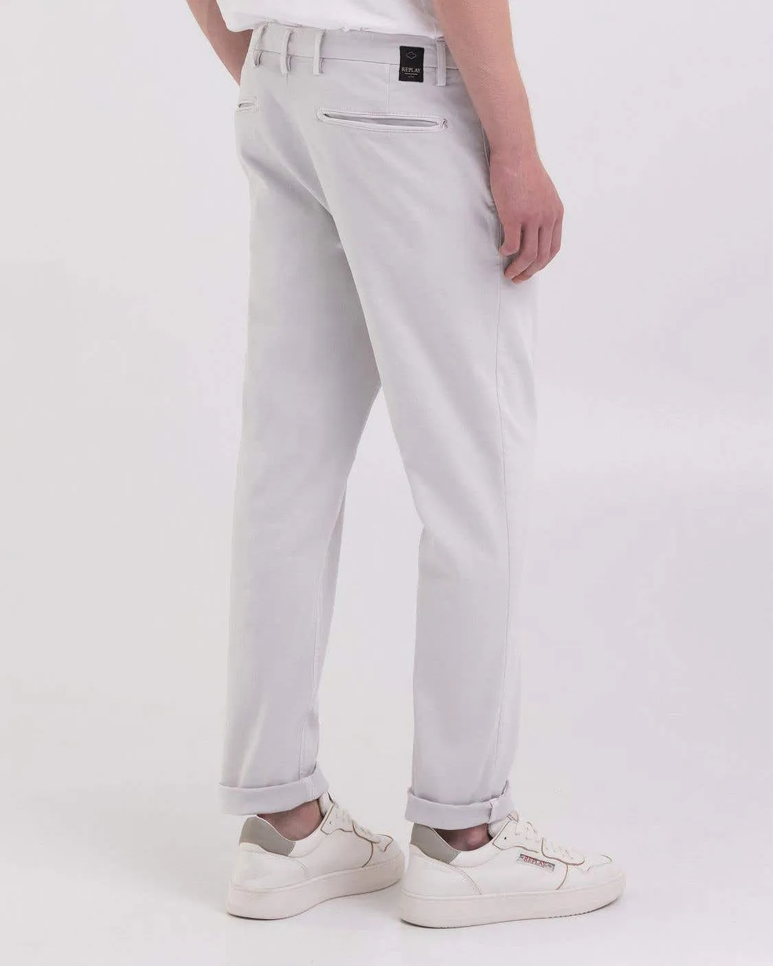Replay Benni Straight Fit Hyperflex Colour XLITE Mens Jeans - Pearl Grey
