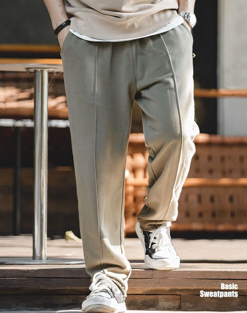 Retro Tapered Knit Stretch Gray Drape Casual Men's Trousers