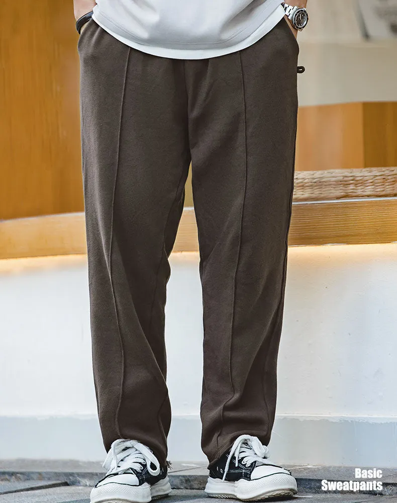 Retro Tapered Knit Stretch Gray Drape Casual Men's Trousers