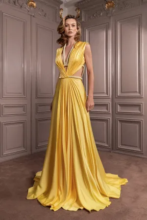 Satin Sleeveless A-line Flowy Dress