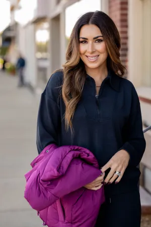 Side Pocket Quarter Zip Pullover