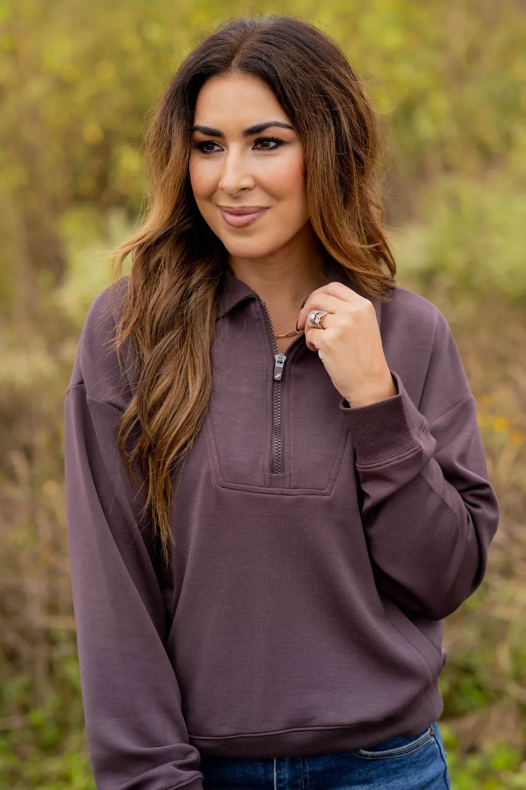Side Pocket Quarter Zip Pullover