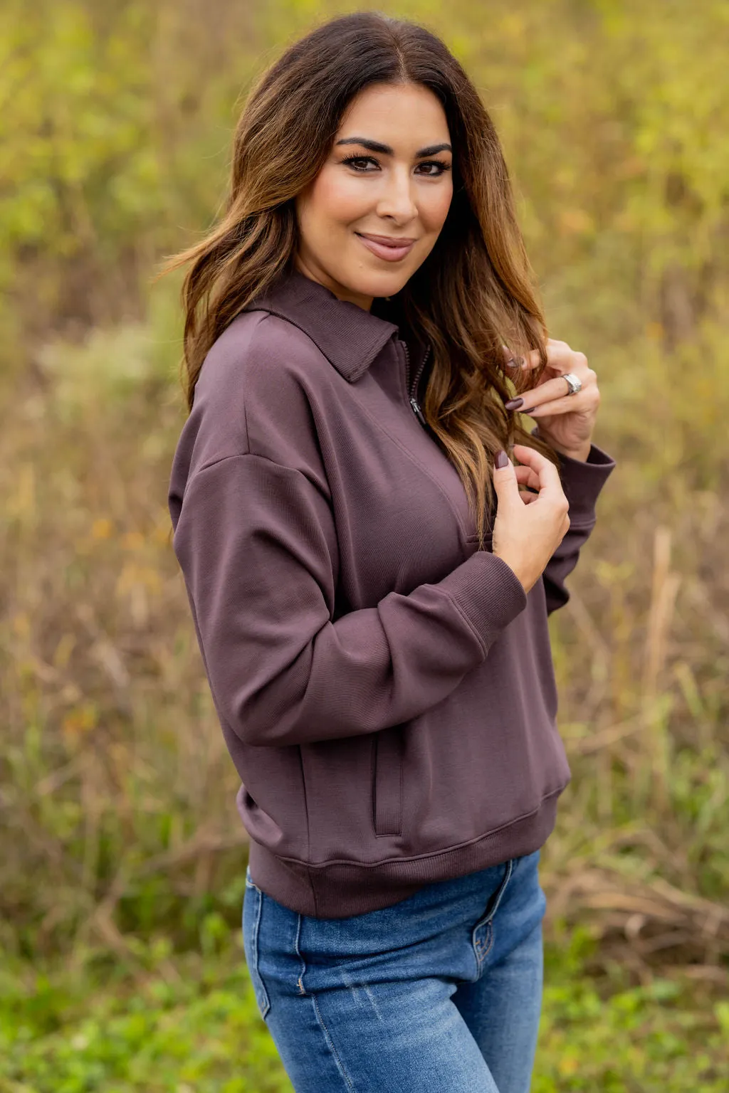 Side Pocket Quarter Zip Pullover