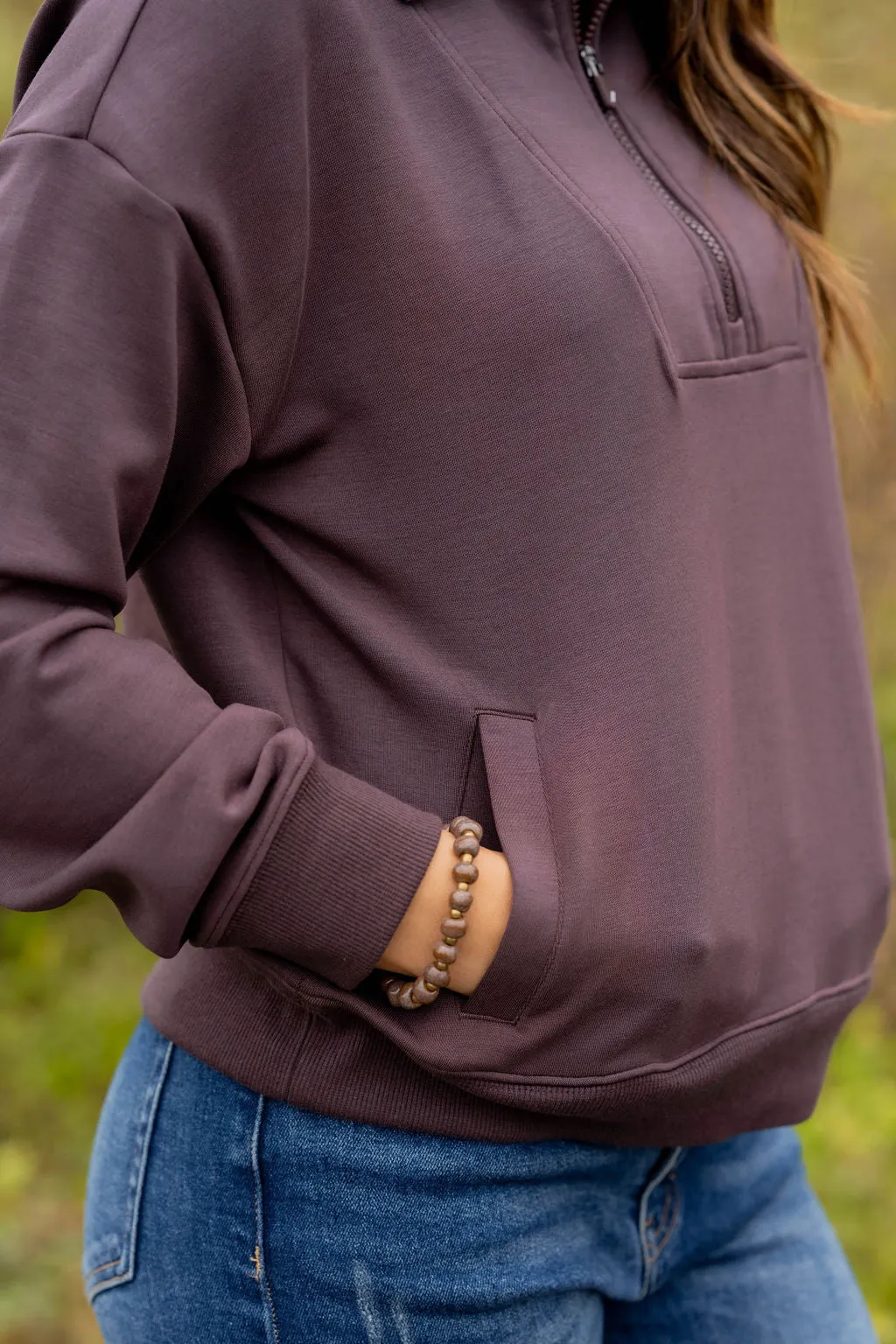 Side Pocket Quarter Zip Pullover