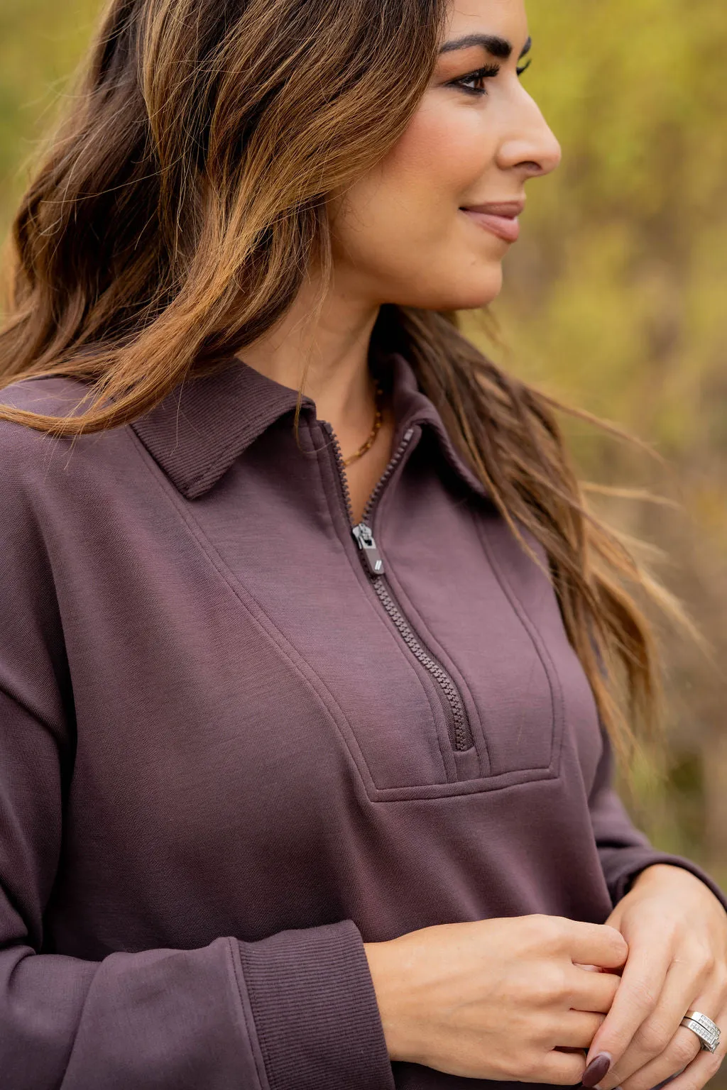 Side Pocket Quarter Zip Pullover