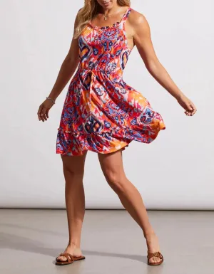 SLEEVELESS DRESS WITH DRAWSTRING WAIST