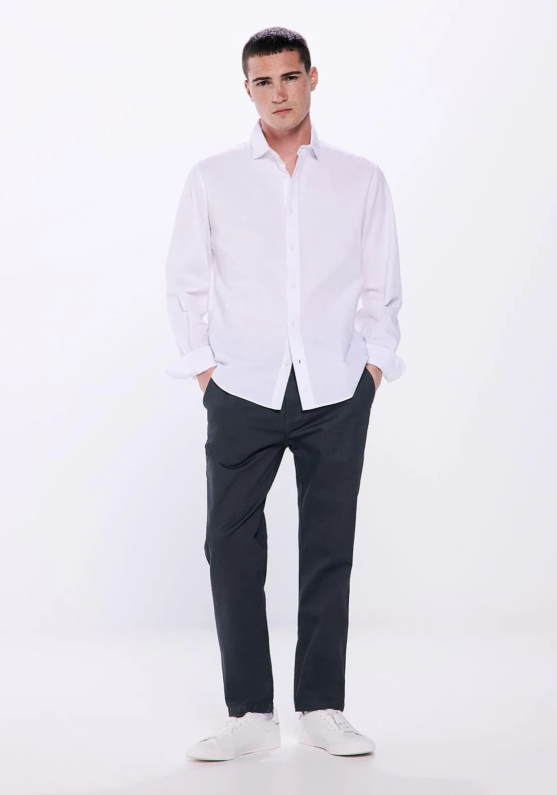 Slim fit printed chinos - Grey
