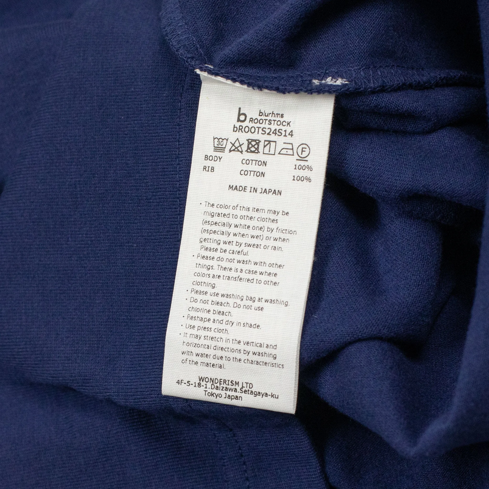 Soft cotton crewneck pocket tee in navy blue