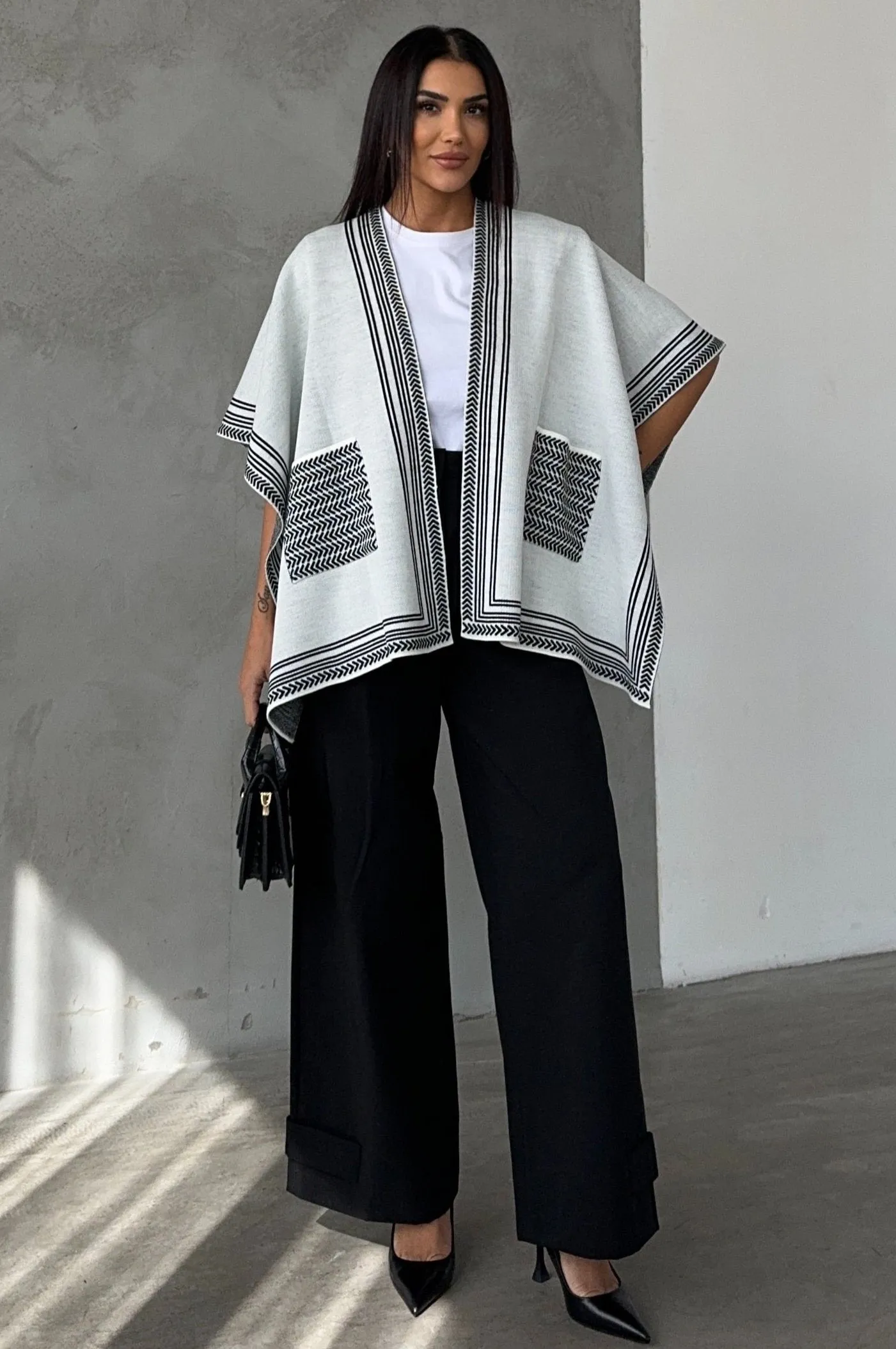 Soft Knit Open-Front Cardigan in Ecru