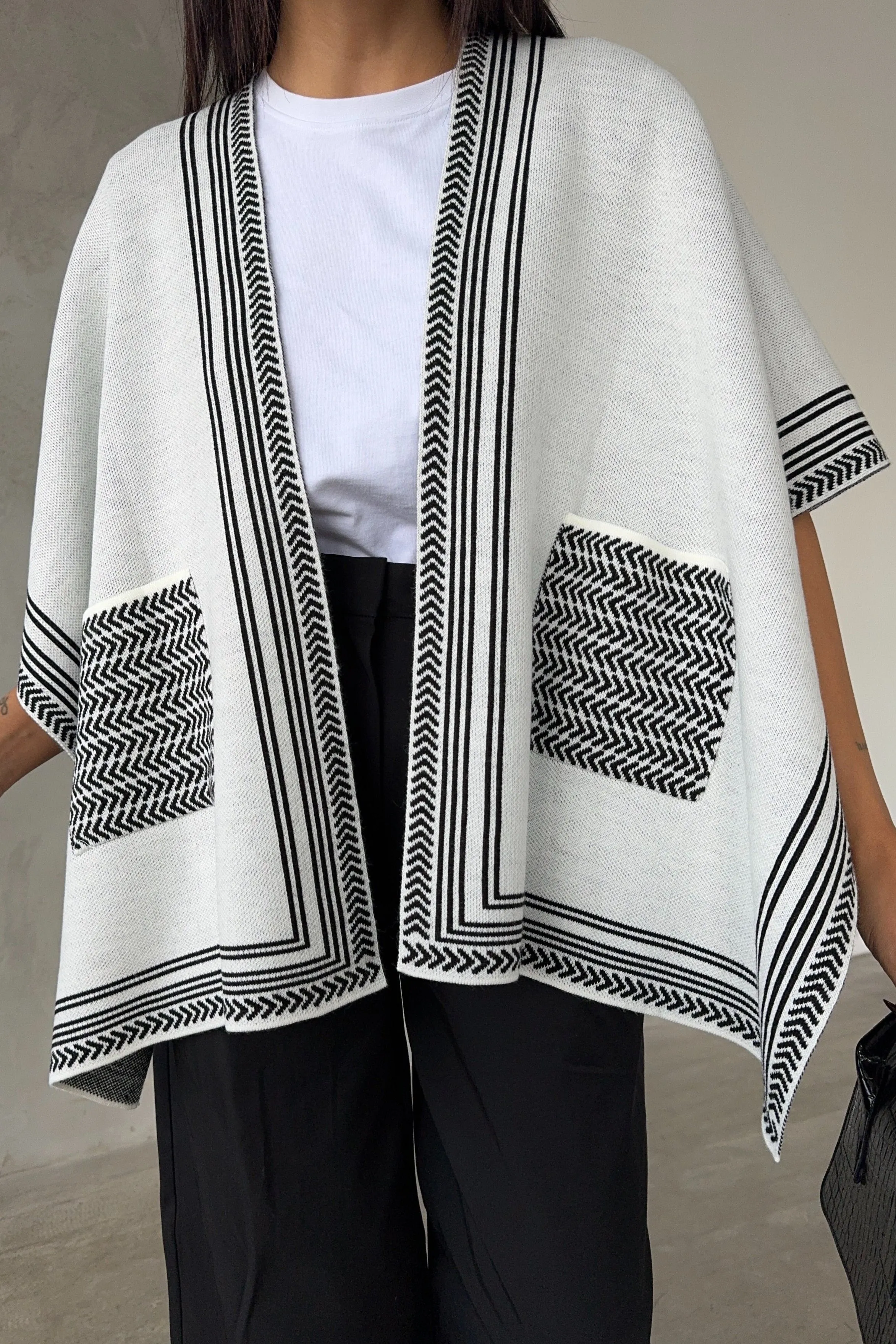 Soft Knit Open-Front Cardigan in Ecru