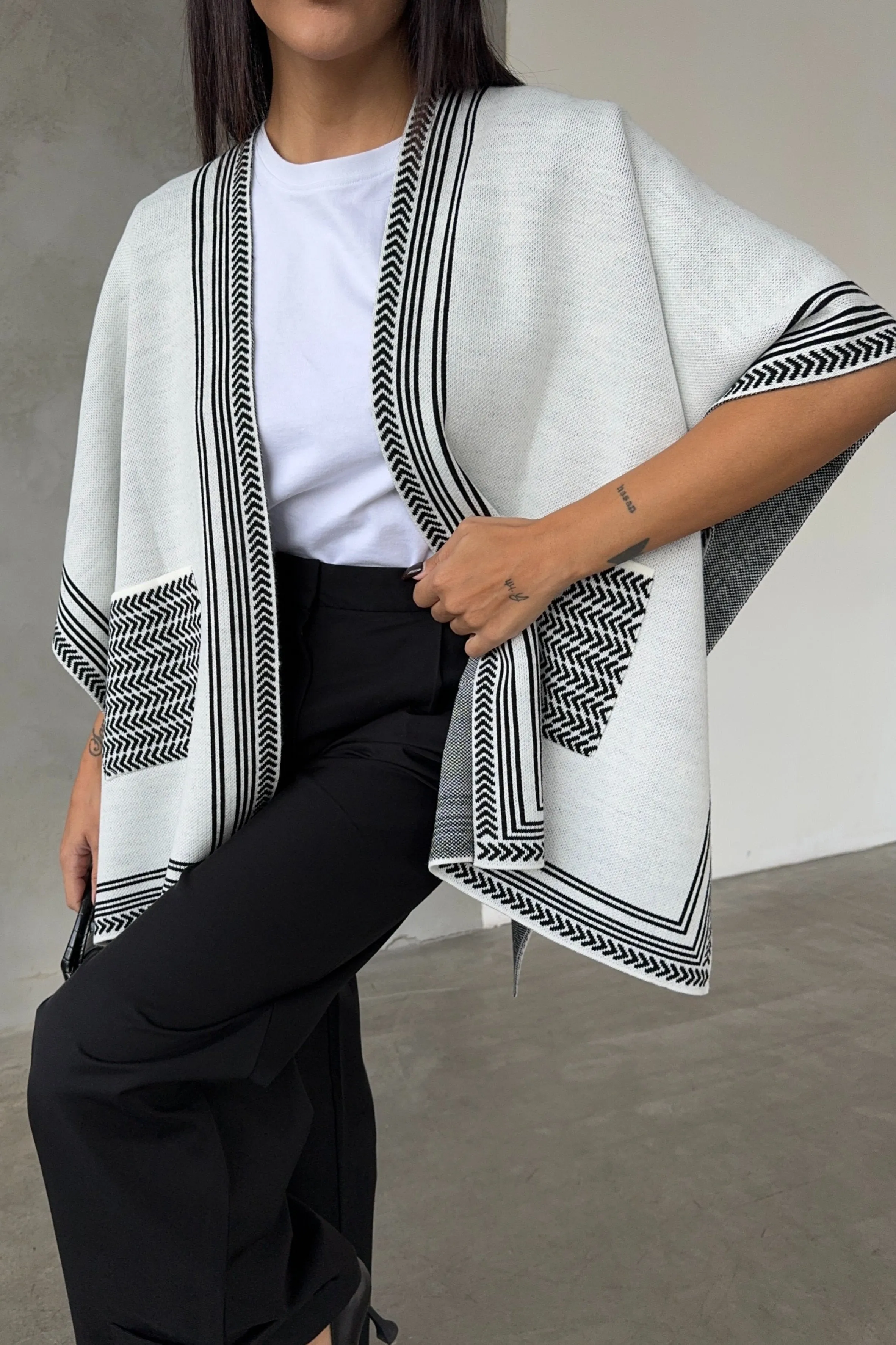 Soft Knit Open-Front Cardigan in Ecru
