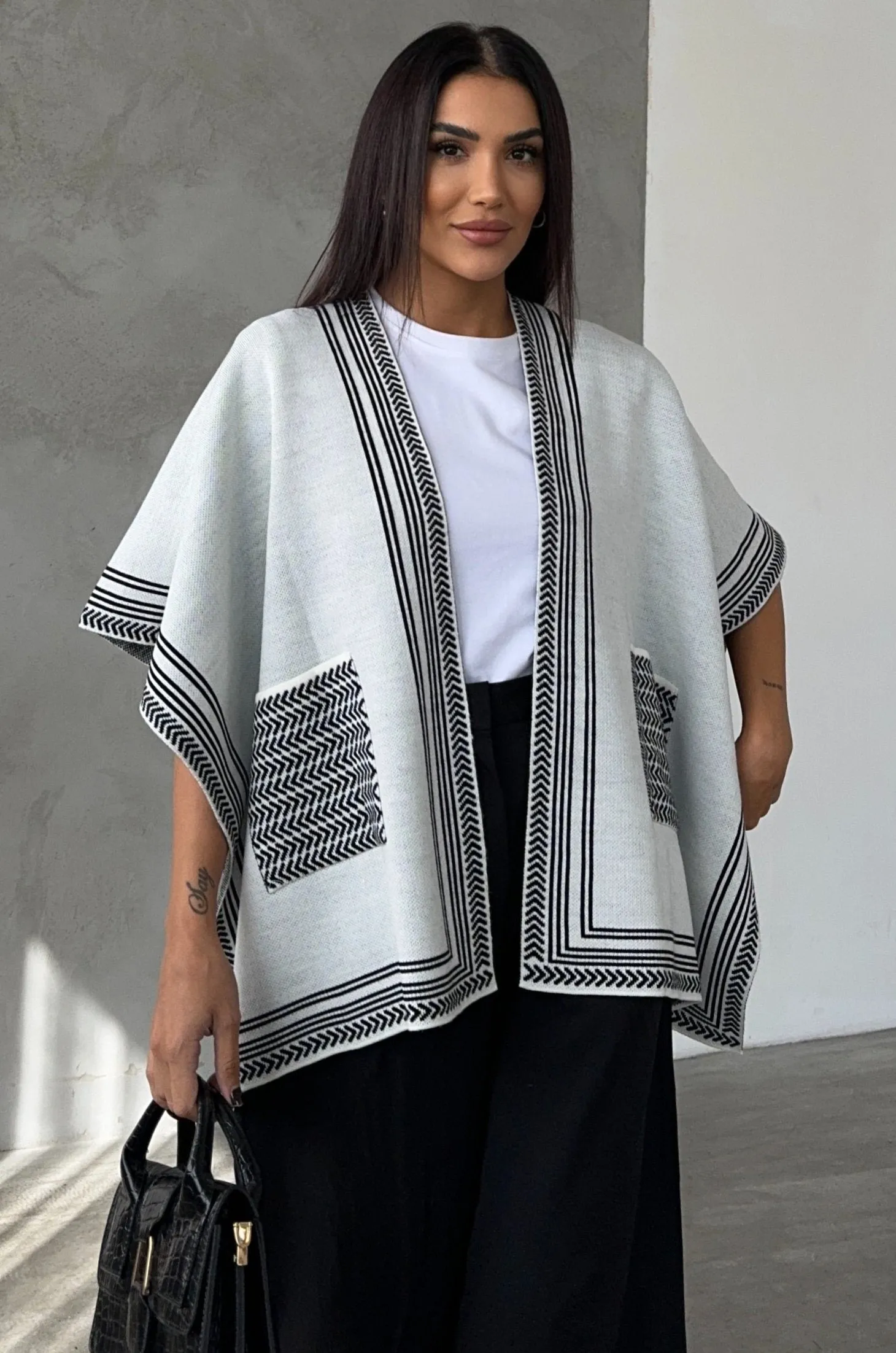 Soft Knit Open-Front Cardigan in Ecru