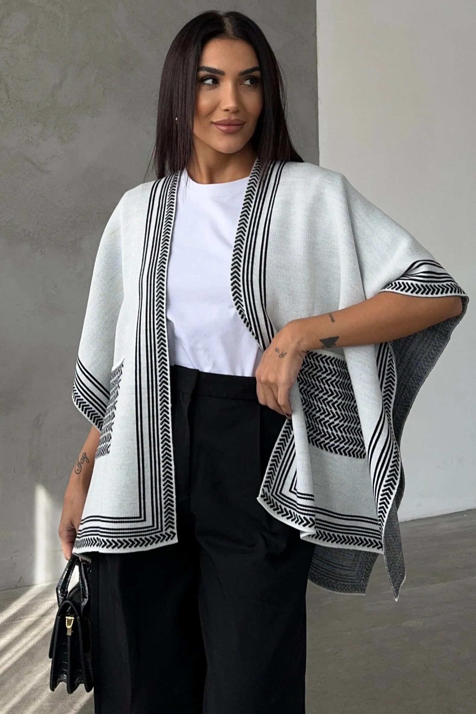 Soft Knit Open-Front Cardigan in Ecru