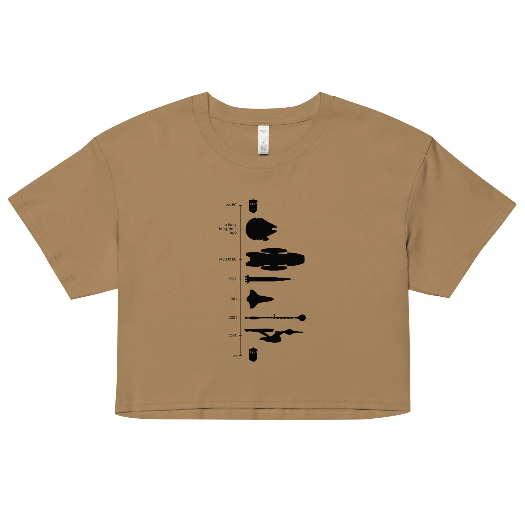 Space Ship Timeline Women's Crop Tee