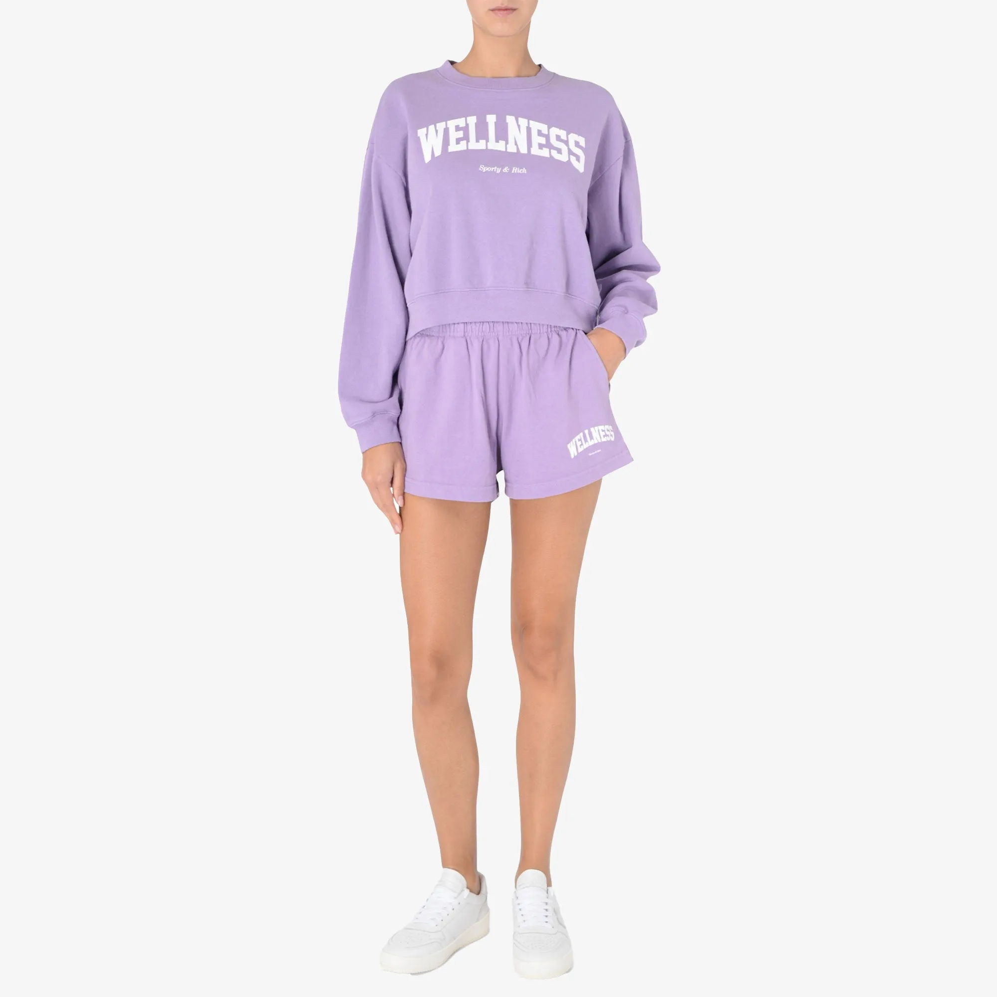SPORTY & RICH | WMN'S WELLNESS IVY DISCO SHORT { VIOLET/WHITE