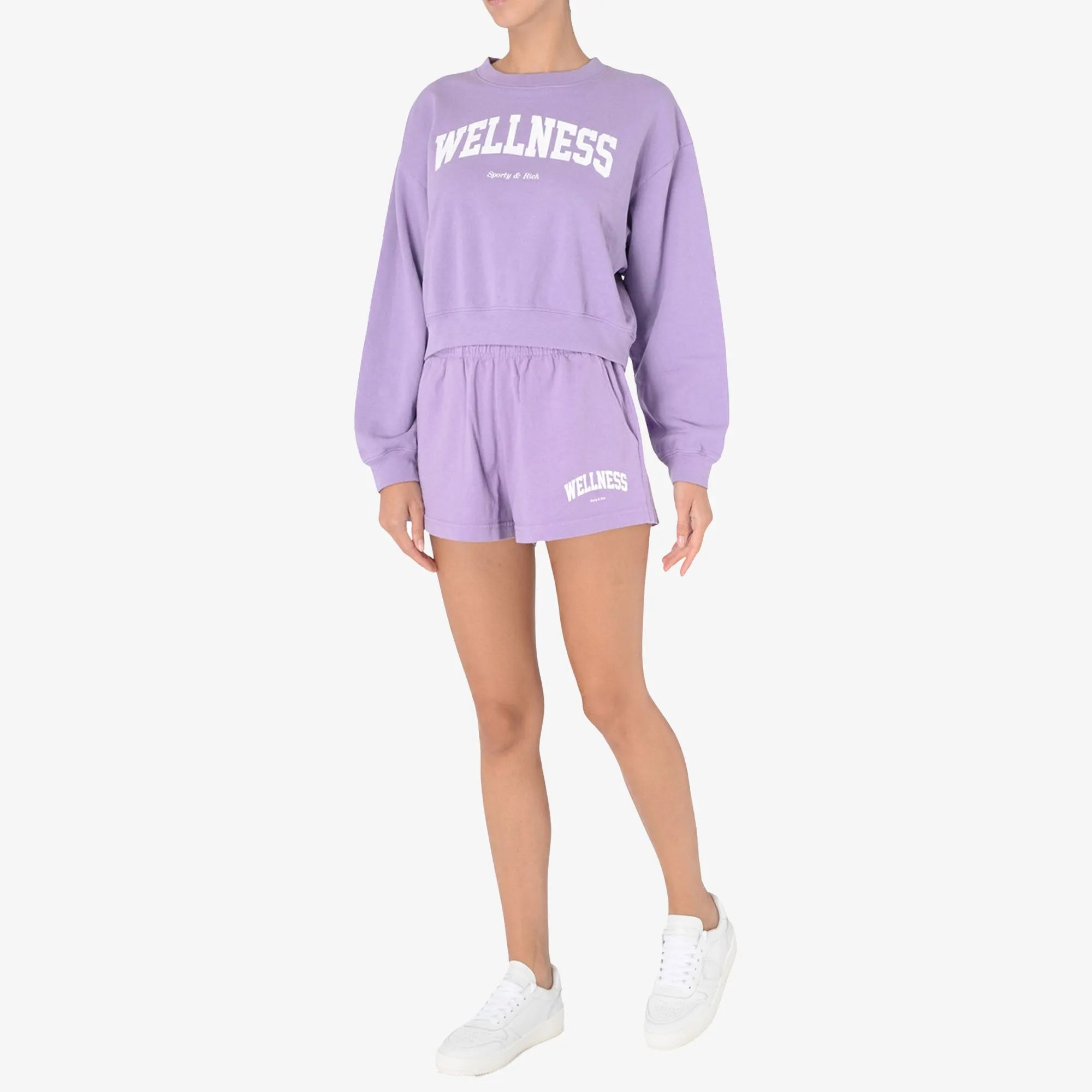 SPORTY & RICH | WMN'S WELLNESS IVY DISCO SHORT { VIOLET/WHITE