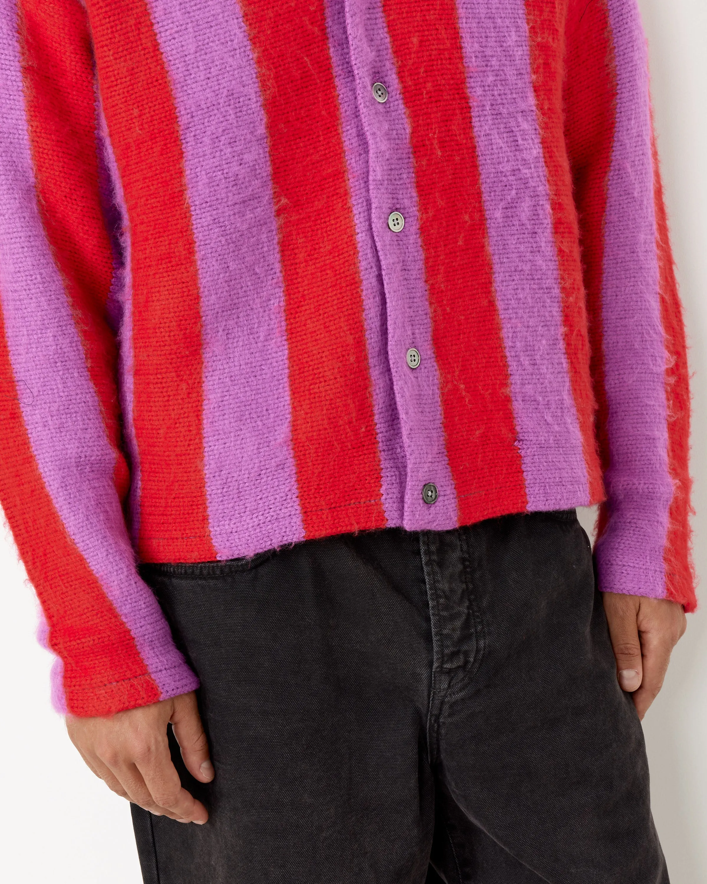 Stripe Brushed Cardigan