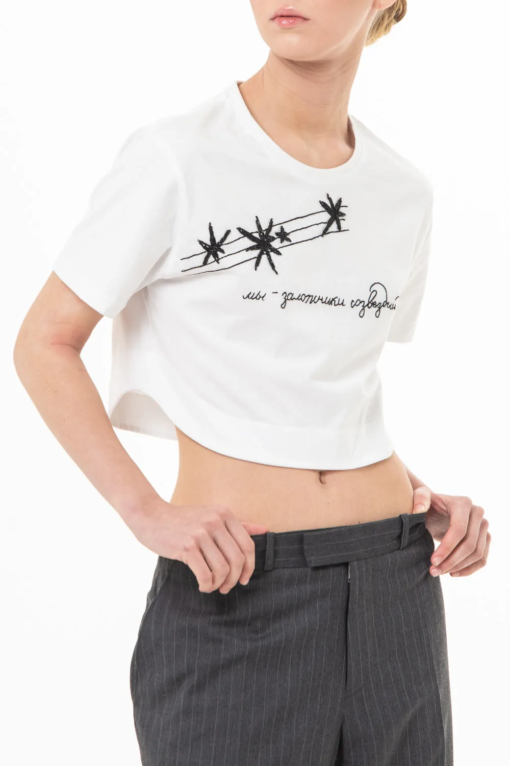 T-Shirt with print and embroidery