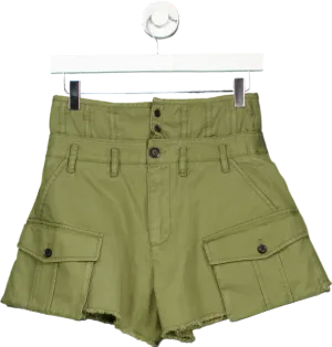 Tantrum Olive Green High-Waisted Cargo Shorts UK 10