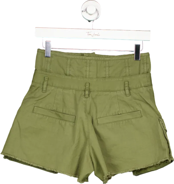 Tantrum Olive Green High-Waisted Cargo Shorts UK 10