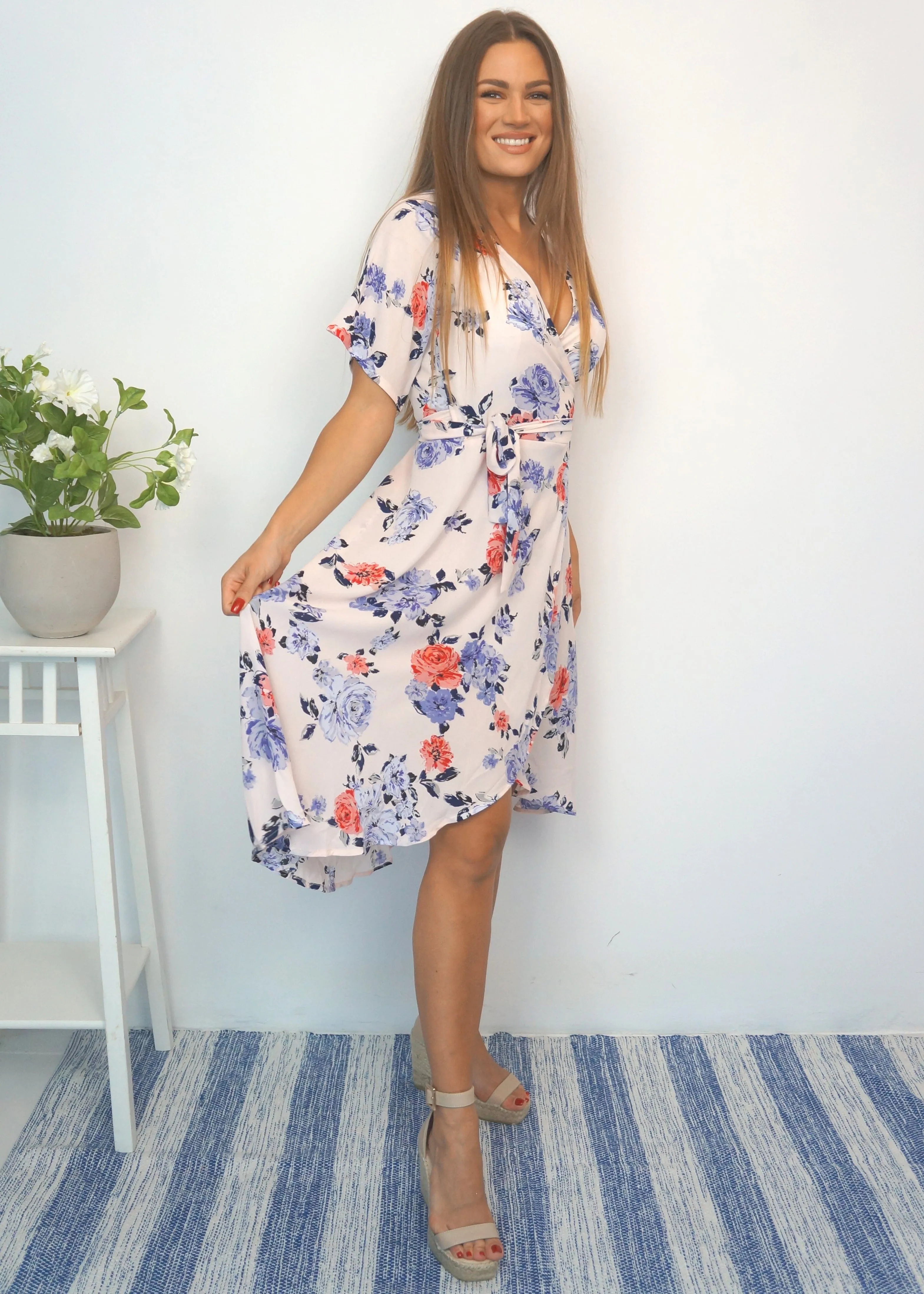 The Midi  Wrap Dress - Summer Blush