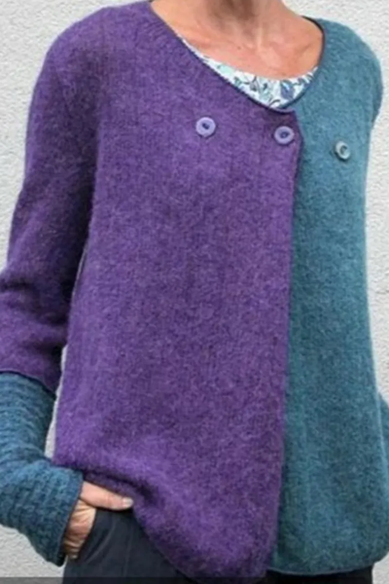 Uniwim  Casual Color Lump Buttons V Neck Cardigans(4 Colors)