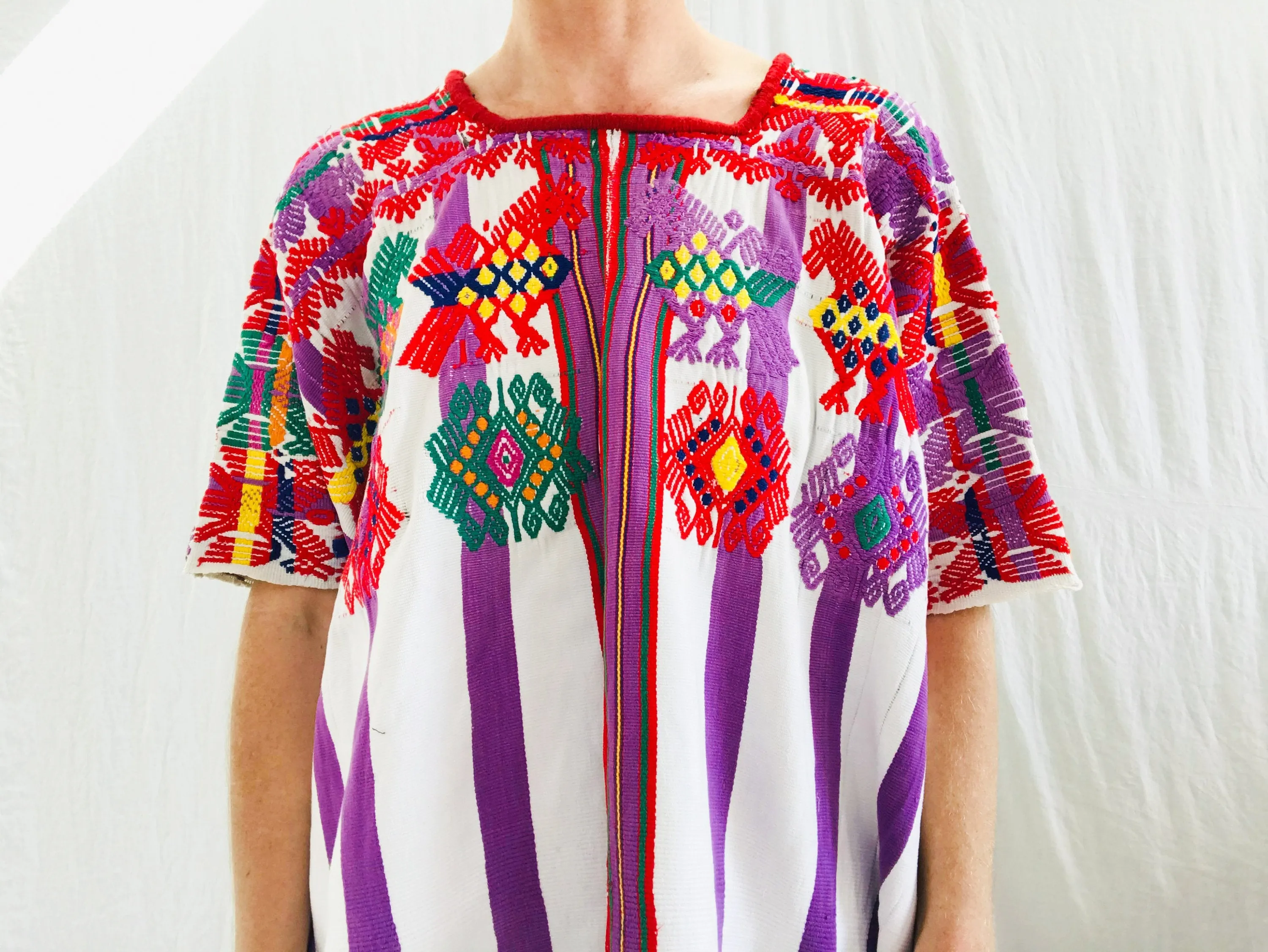 Vintage Guatemalan Huipil. San Raymundo. Hand-Woven and Embroidered
