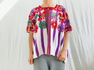 Vintage Guatemalan Huipil. San Raymundo. Hand-Woven and Embroidered