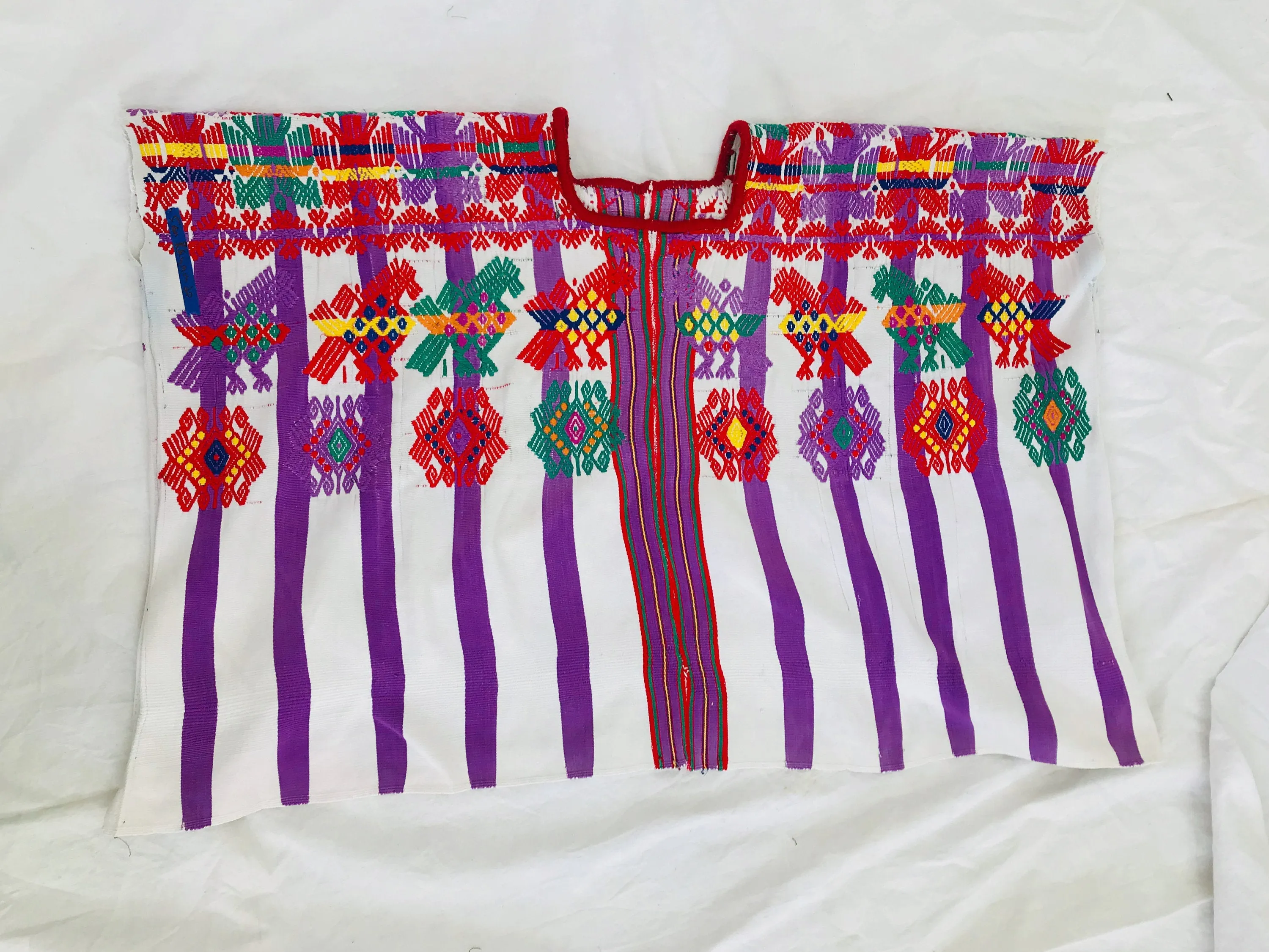 Vintage Guatemalan Huipil. San Raymundo. Hand-Woven and Embroidered