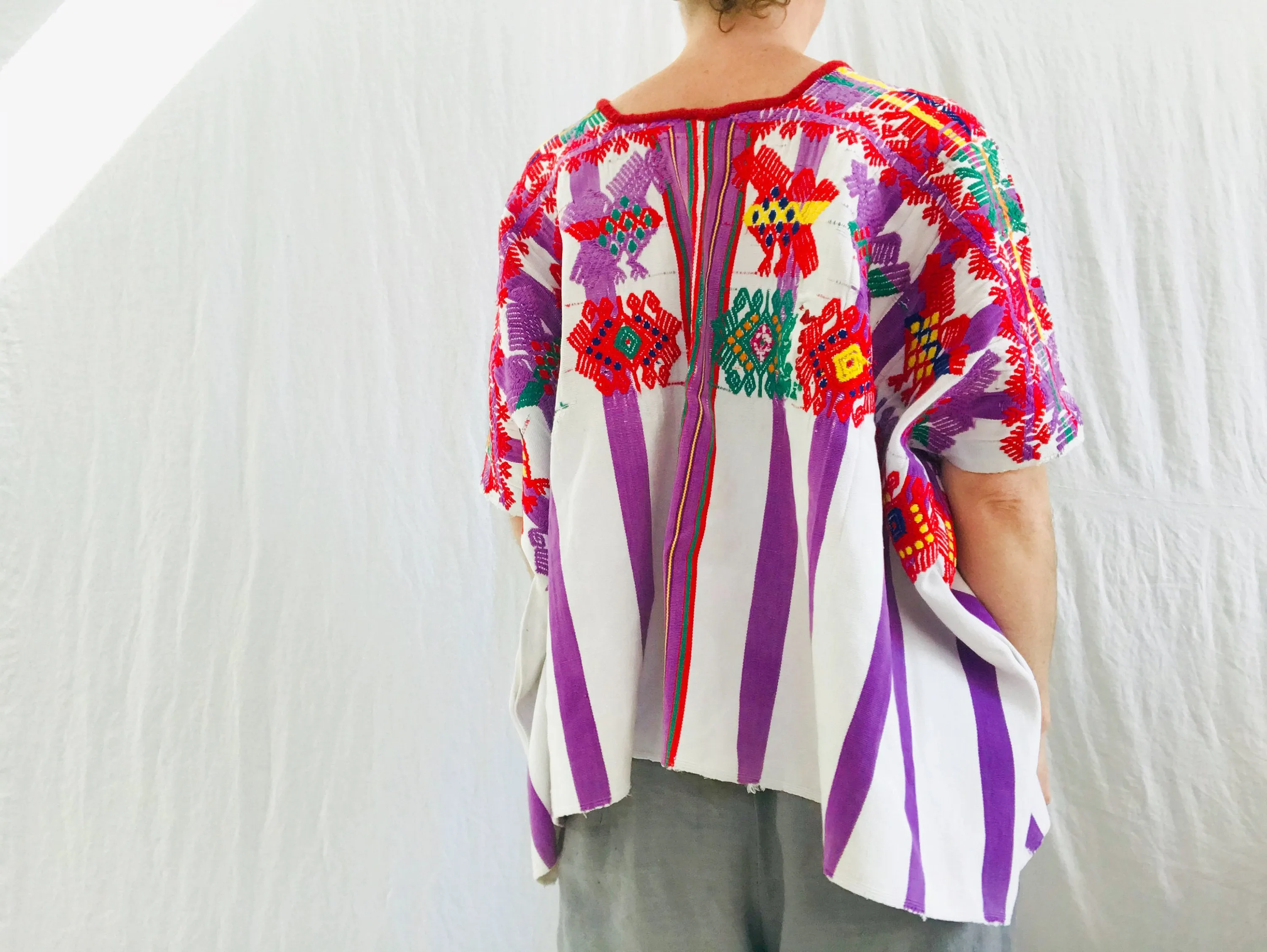 Vintage Guatemalan Huipil. San Raymundo. Hand-Woven and Embroidered