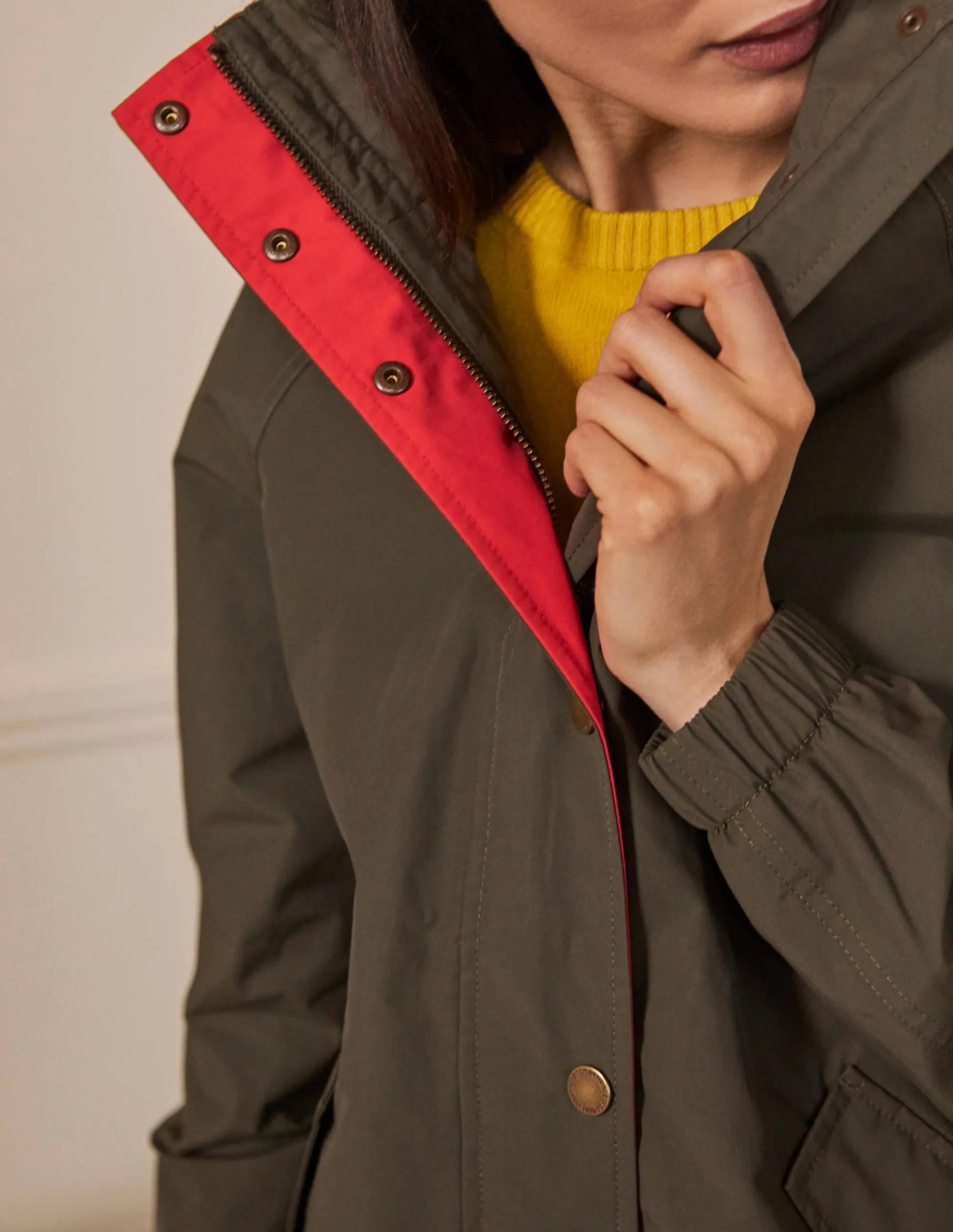 Waterproof Hooded Jacket-Khaki