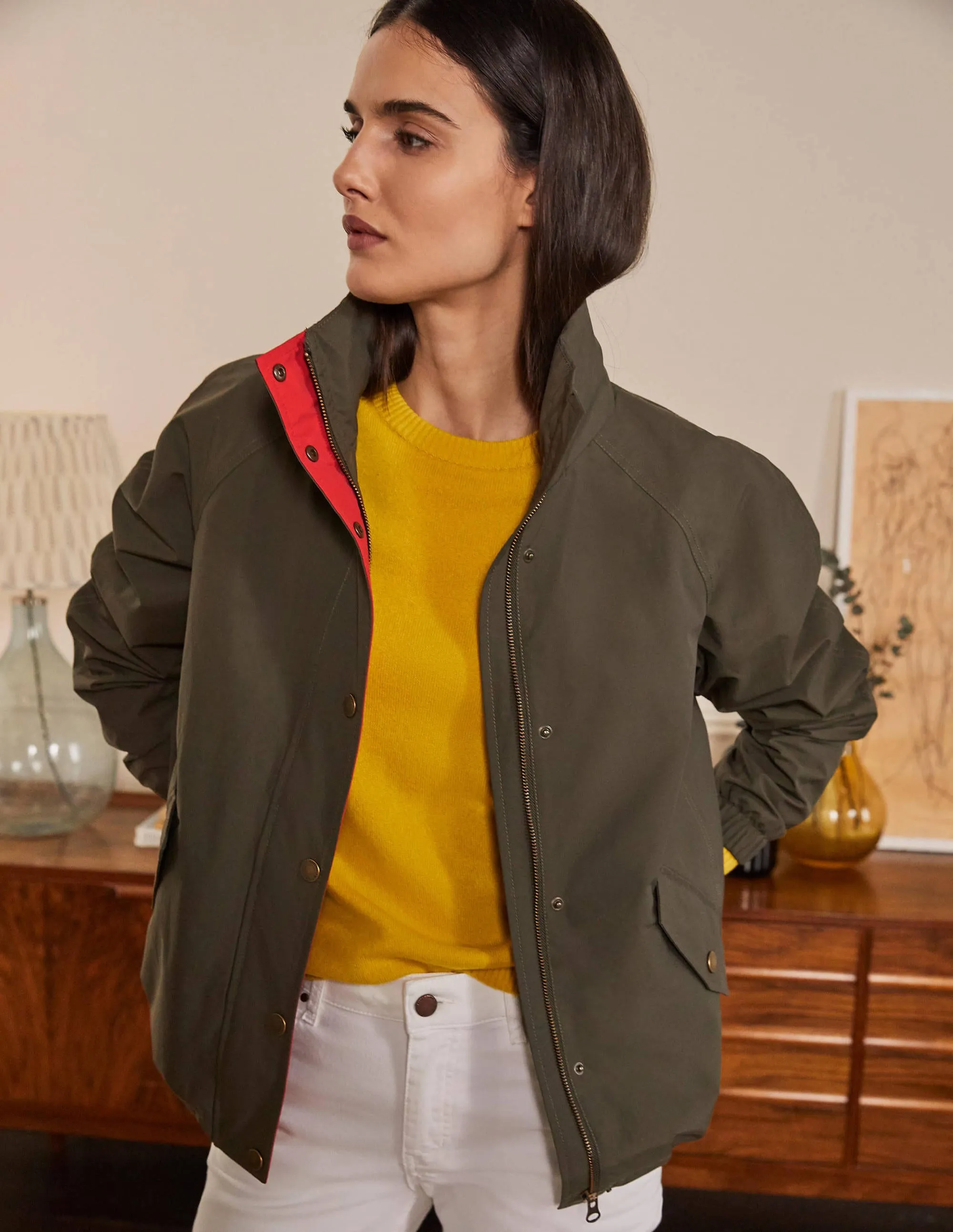 Waterproof Hooded Jacket-Khaki
