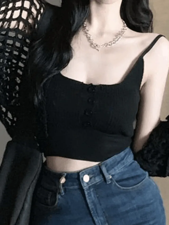 Wenkouban-Spring Casual Outfits Y2K Outfits Open Front Hollow Out Crochet Knit Crop Top