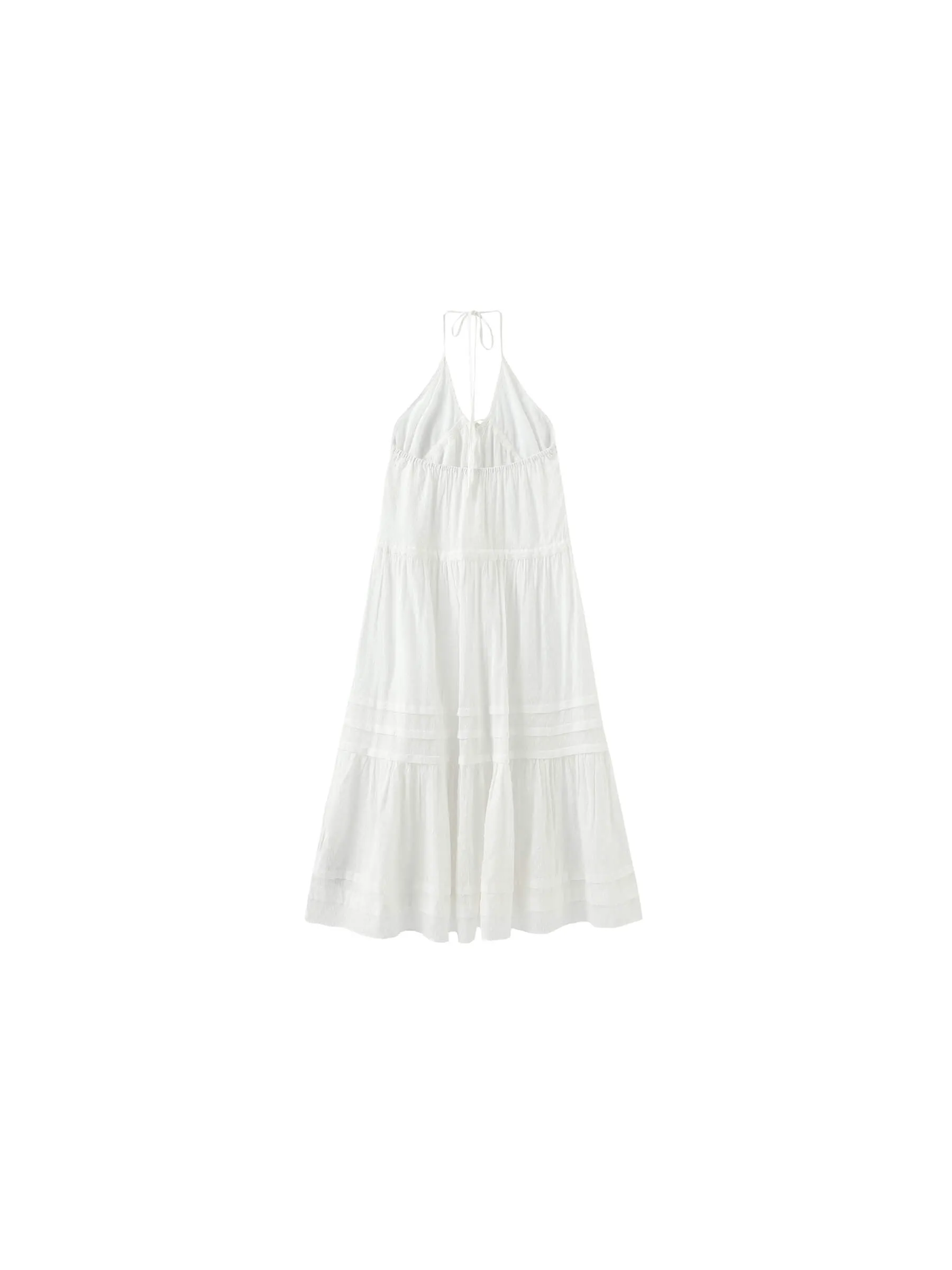 White Lace Halterneck Maxi Dress