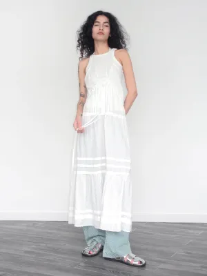 White Lace Halterneck Maxi Dress