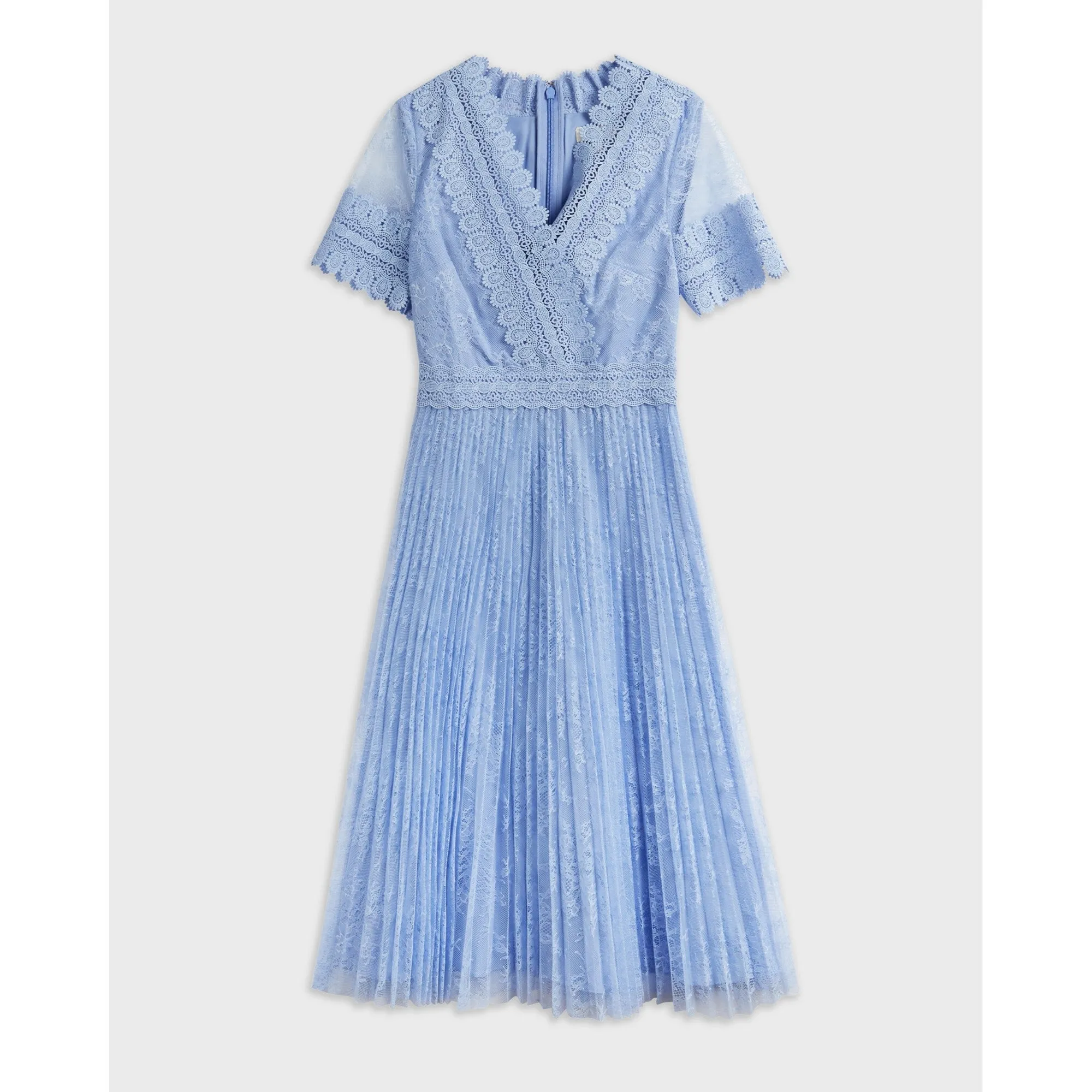 Women Sonyyia-Faux Wrap Lace Midi Dress - Light-Blue