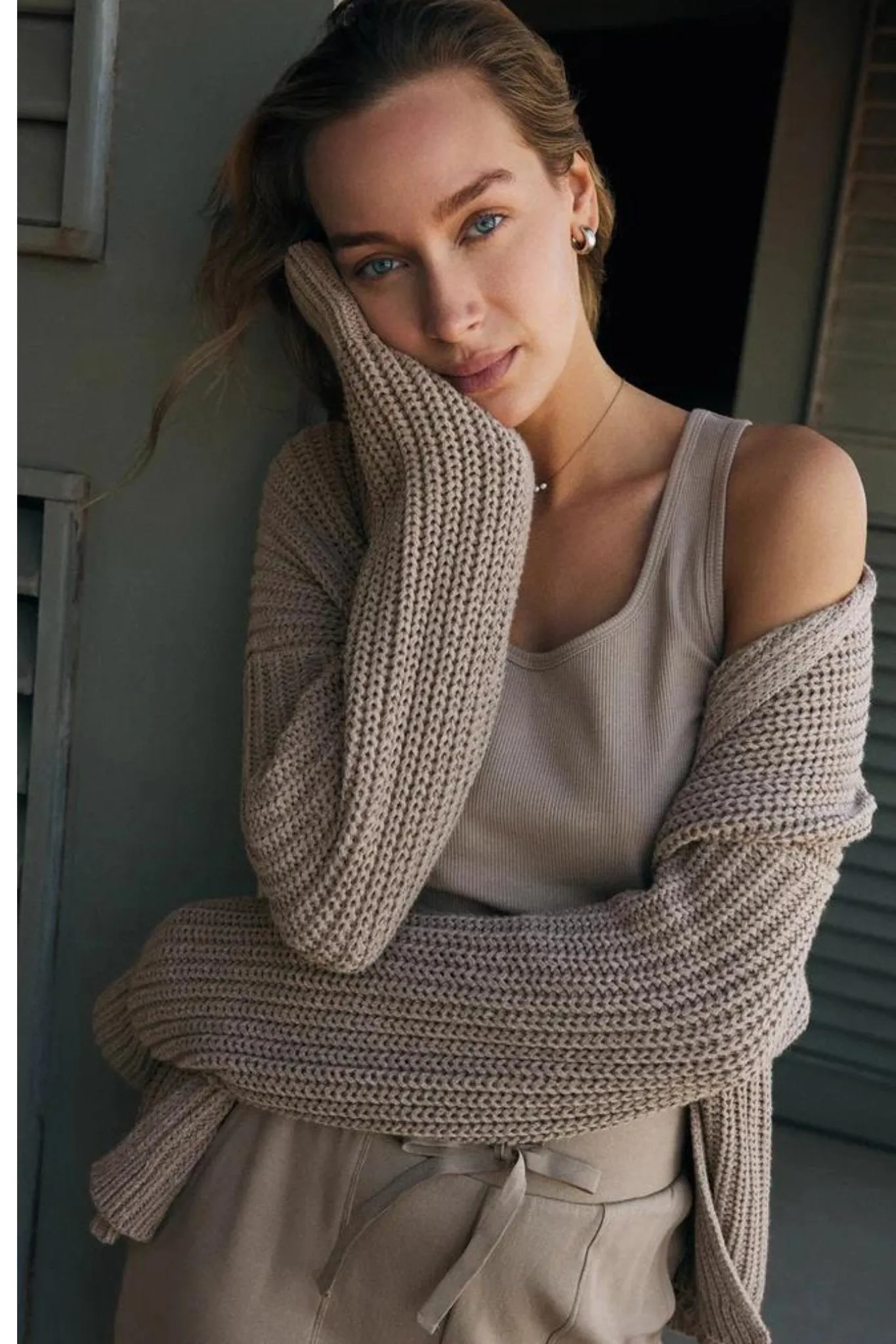 Z Supply: Sutton Rib Cardigan in Heather Taupe