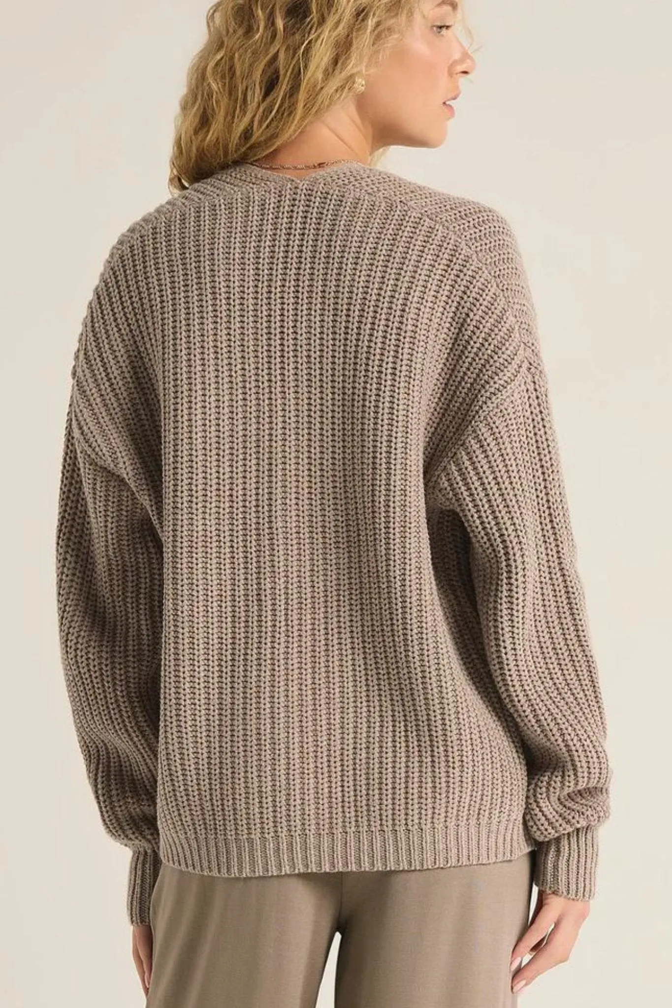 Z Supply: Sutton Rib Cardigan in Heather Taupe